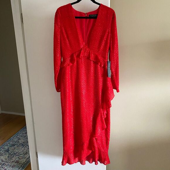 House of Harlow 1960 x REVOLVE Justina Maxi Dress Red Medium NWT Holiday Party - Picture 4 of 12